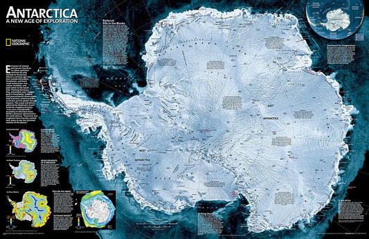 Antarctica : satellite view map