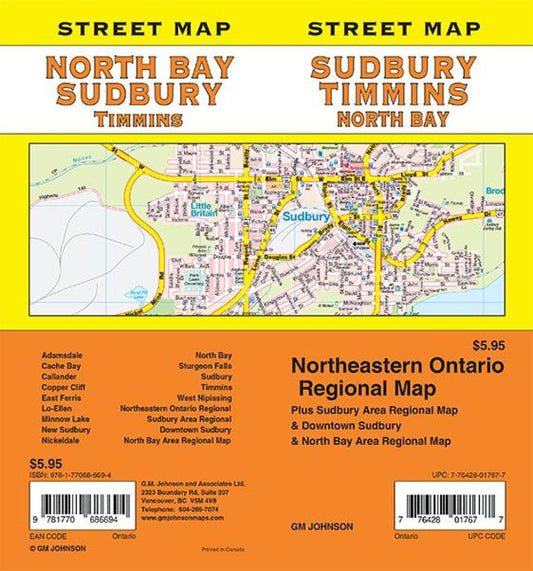 Sudbury / North Bay / Timmins, Ontario Street Map