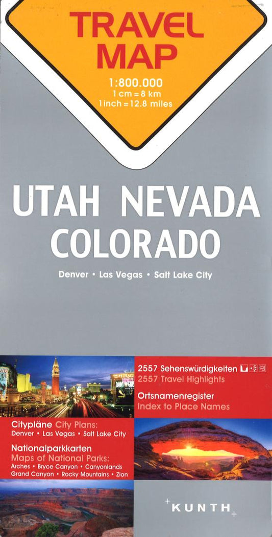 Utah, Nevada, Colorado : Denver, Las Vegas, Salt Lake City : travel map