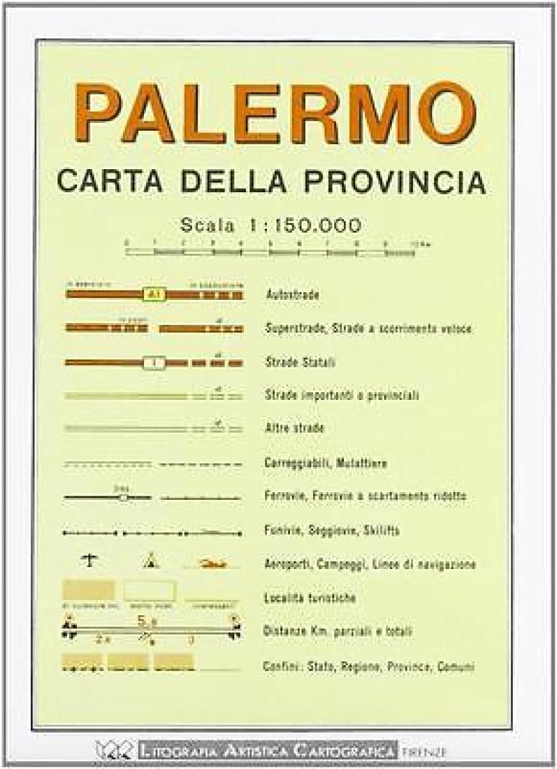 Palermo : carta della provincia : scala 1:150.000