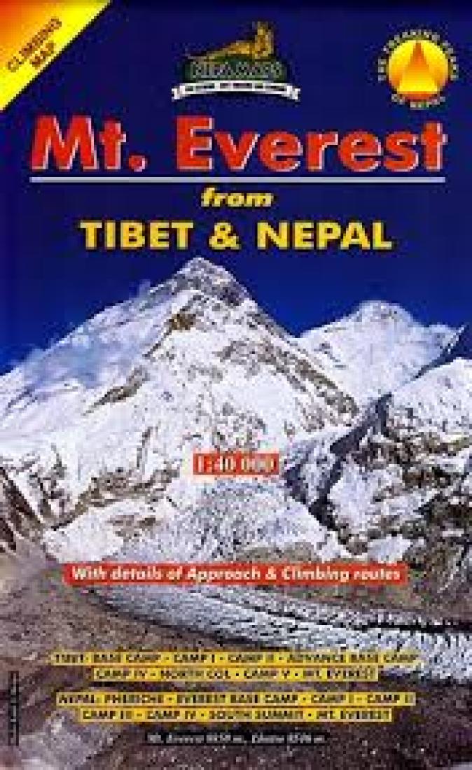 Mt. Everest Climbing Map : From Tibet & Nepal