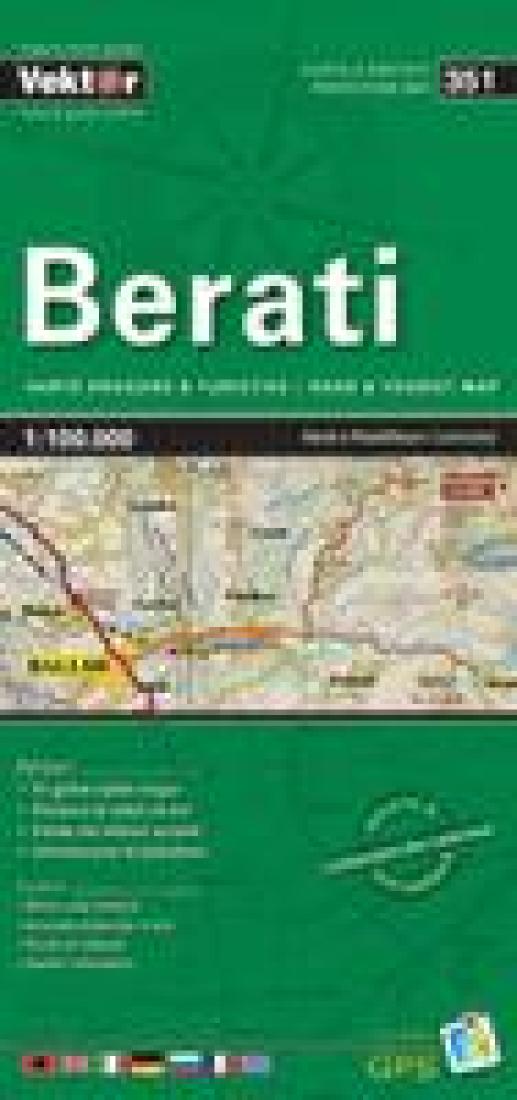 Berati road & tourist map 1:100,000 = Berati hartë rrugore & turistike 1:100,000