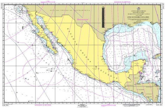 ZONA ECONÓMICA EXCLUSIVA - 001 - Mexico Nautical Charts by SEMAR