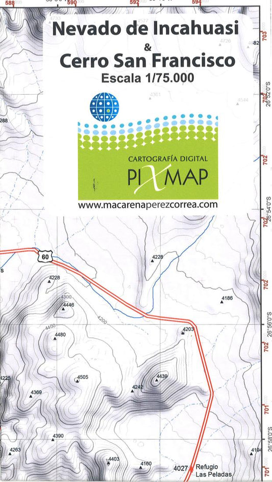 Nevado de Incahuasi & Cerro San Francisco hiking map