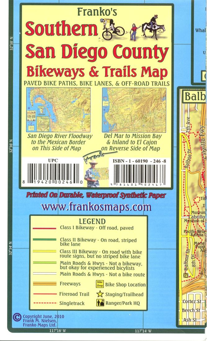 Franko's southern San Diego County : bikeways & trails map