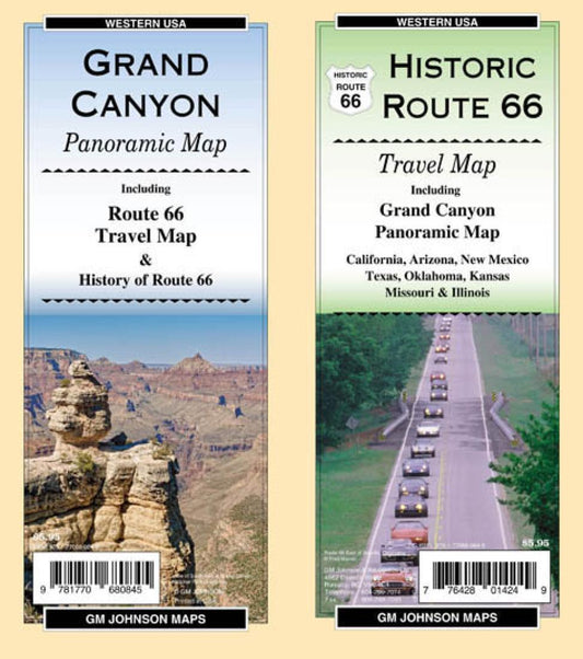 Grand Canyon : panoramic map : western USA = Historic Route 66 : travel map : western USA