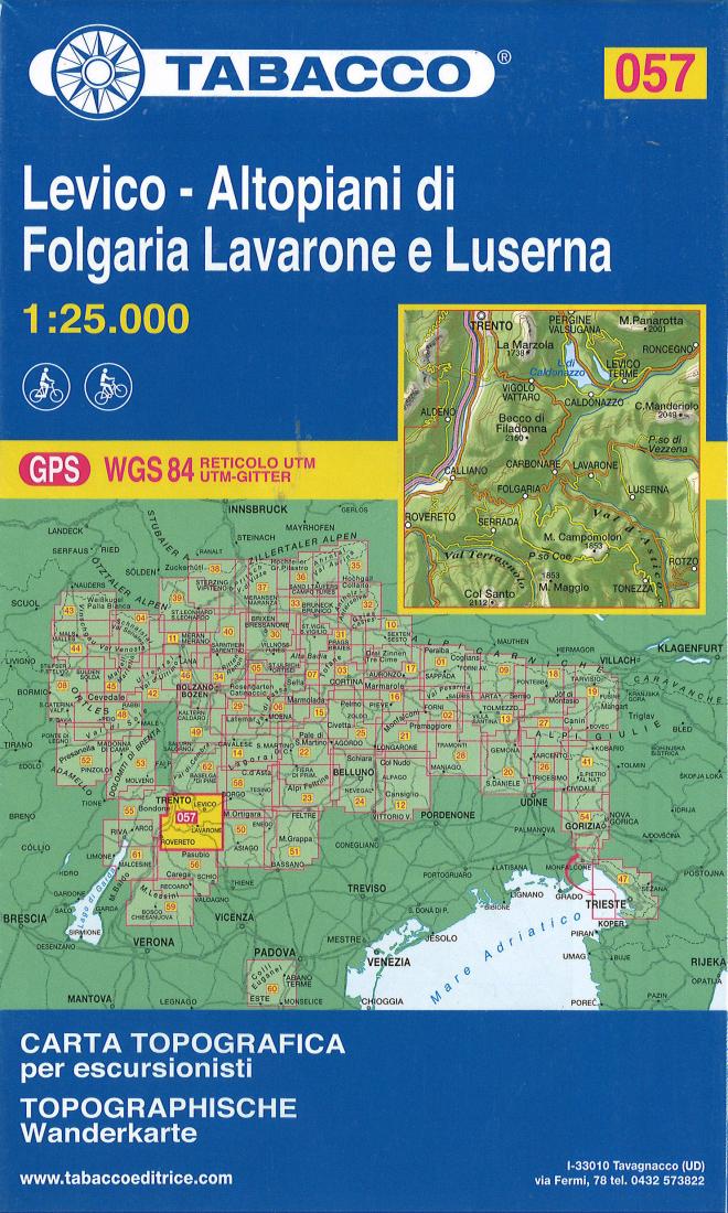 Hiking map #57 : Levico Altopiani di Folgaria Lavarone e Luserna (Italy)