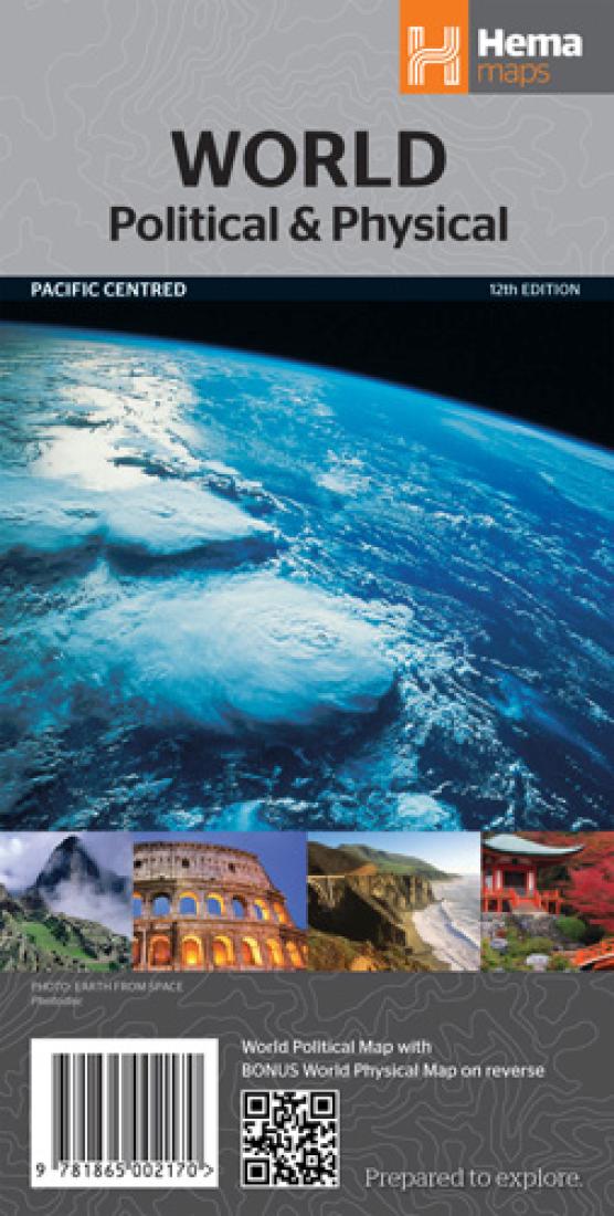 World and flags : Pacific centred