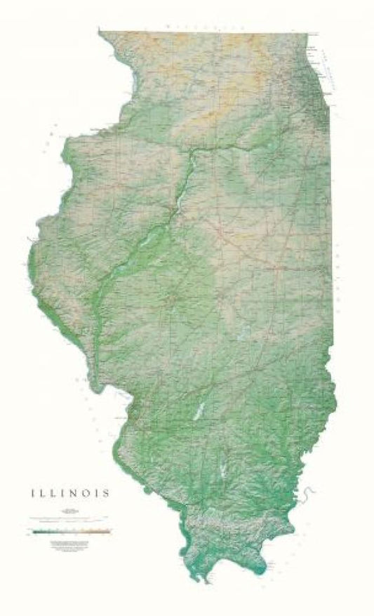 Illinois [Physical, 55x33, Laminated]