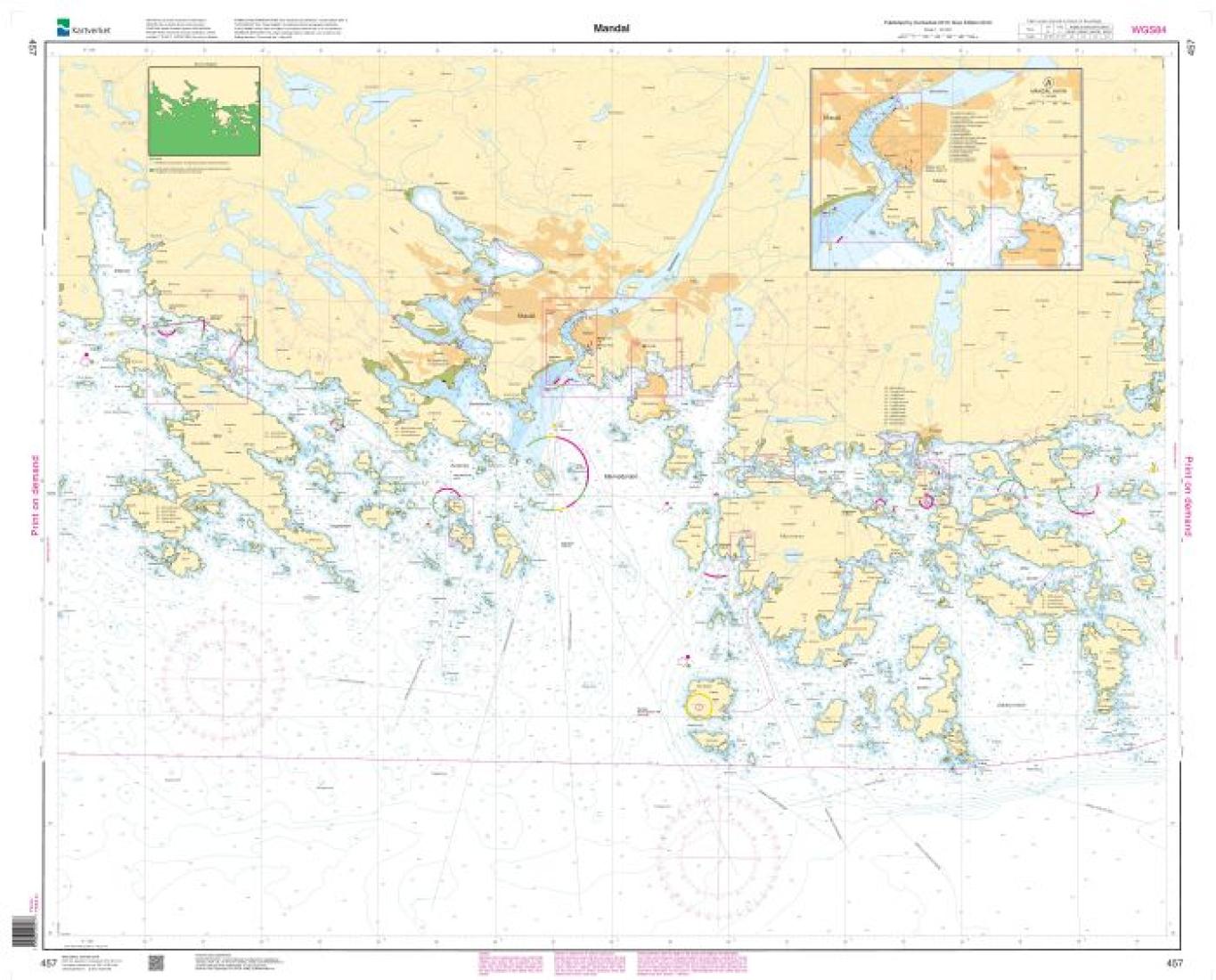Mandal - 457 - Norway Kartverket Nautical Charts