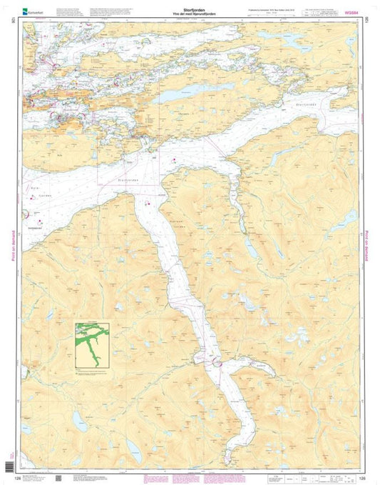 Storfjorden. Ytre del med Hjørundfjorden - 126 - Norway Kartverket Nautical Charts