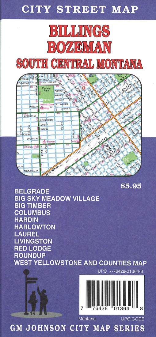 Billings : Bozeman : south central Montana : city street map = South central Montana : cities and counties : city street map