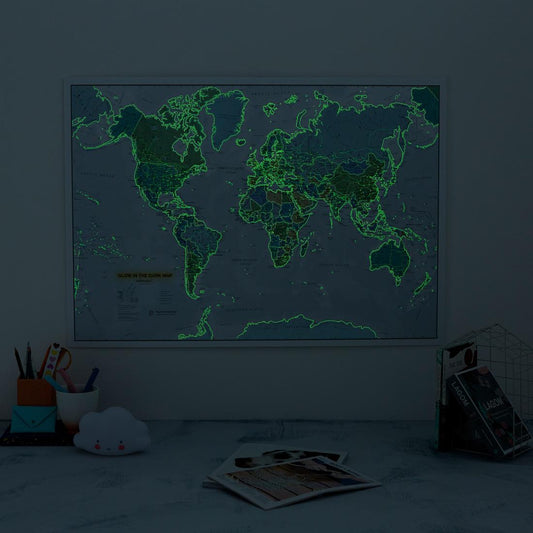 Glow in the Dark World Map