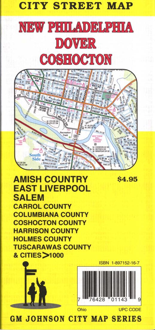 New Philadelphia : Dover : Coshocton : city street map = East Liverpool : Salem : Columbiana Co. : city street map