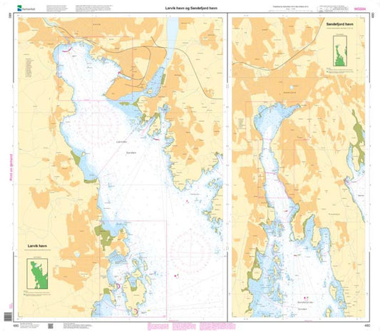 Larvik havn - Sandefjord havn - 480 - Norway Kartverket Nautical Charts