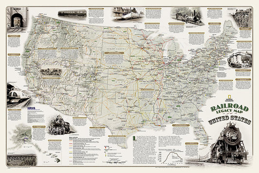 Railroad legacy map of the United States [laminated]