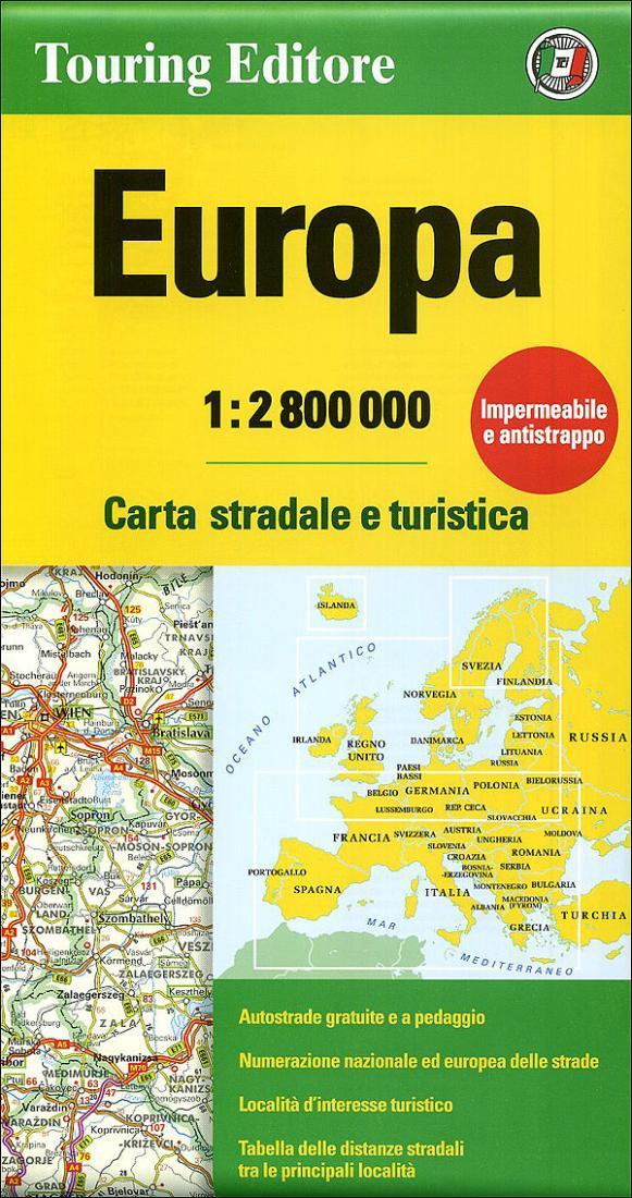 Europe : road and tourist map = Europa : carta stradale e turistica = Europa : touristische strassenkarte = Europe : carte routière et touristique = Europa : mapa de carreteras y turístico