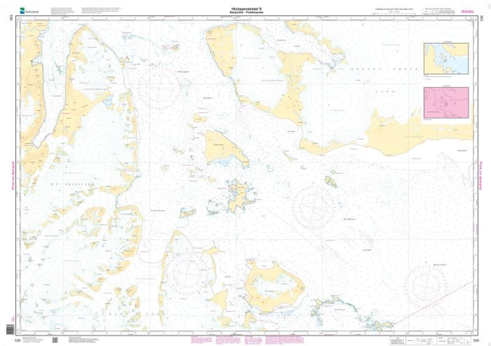 Hinlopenstretet S. Sørporten - Fosterøyane - 536 - Norway Kartverket Nautical Charts