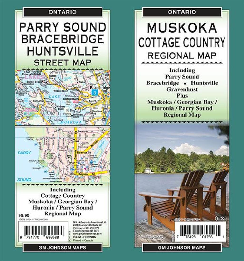 Muskoka / Parry Sound / Bracebridge / Cottage Country, Ontario Street-Regional Map