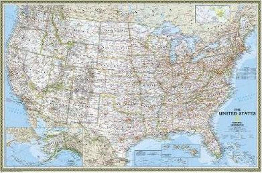 United States Classic Poster Size Wall Map  (36" x 24")