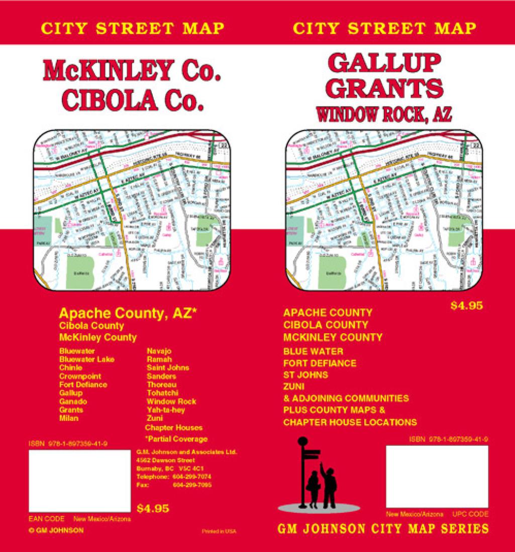 Gallup : Grants : Window Rock, AZ : city street map = McKinley Co. : Cibola Co. : city street map