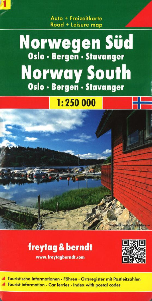 Norwegen süd : Oslo : Bergen : Stavanger : Auto + Freizeitkarte : 1:250 000 = Norway south : Oslo : Bergen : Stavanger: Road + Leisure map : 1:250 000