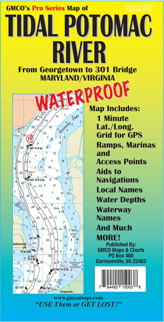 Tidal Potomac River Chart & Fishing Map
