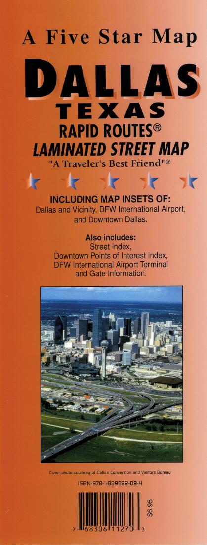 Dallas : Texas : Rapid Routes : laminated street map