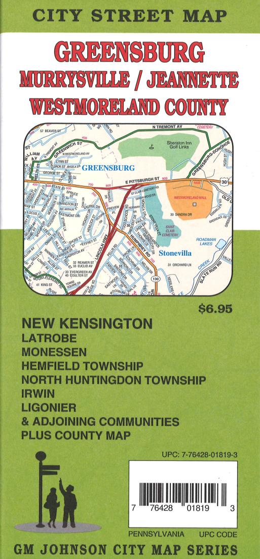 Greensburg, Murrysville / Jeannette, Westmoreland County : city street map