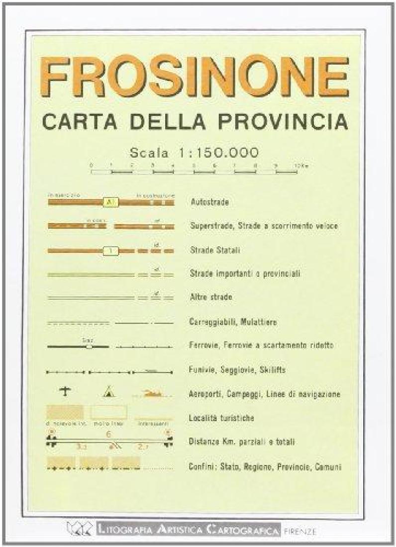 Frosinone : carta della provincia : scala 1 : 150.000