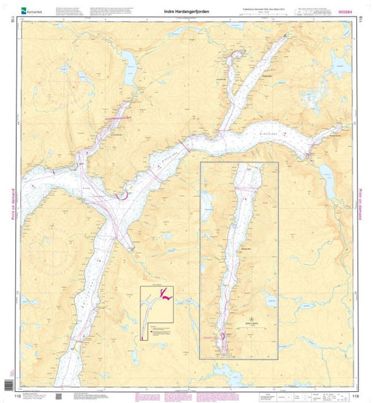 Indre Hardangerfjorden - 118 - Norway Kartverket Nautical Charts