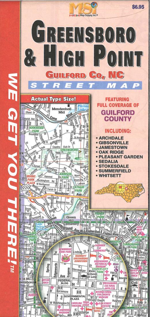 Greensboro & High Point : Guilford County, NC : street map