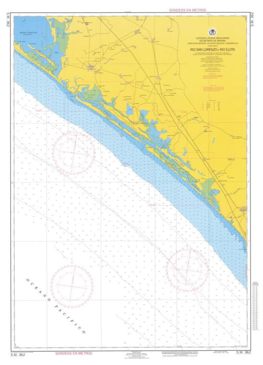 RÍO SAN LORENZO A RÍO ELOTA - 362 - Mexico Nautical Charts by SEMAR