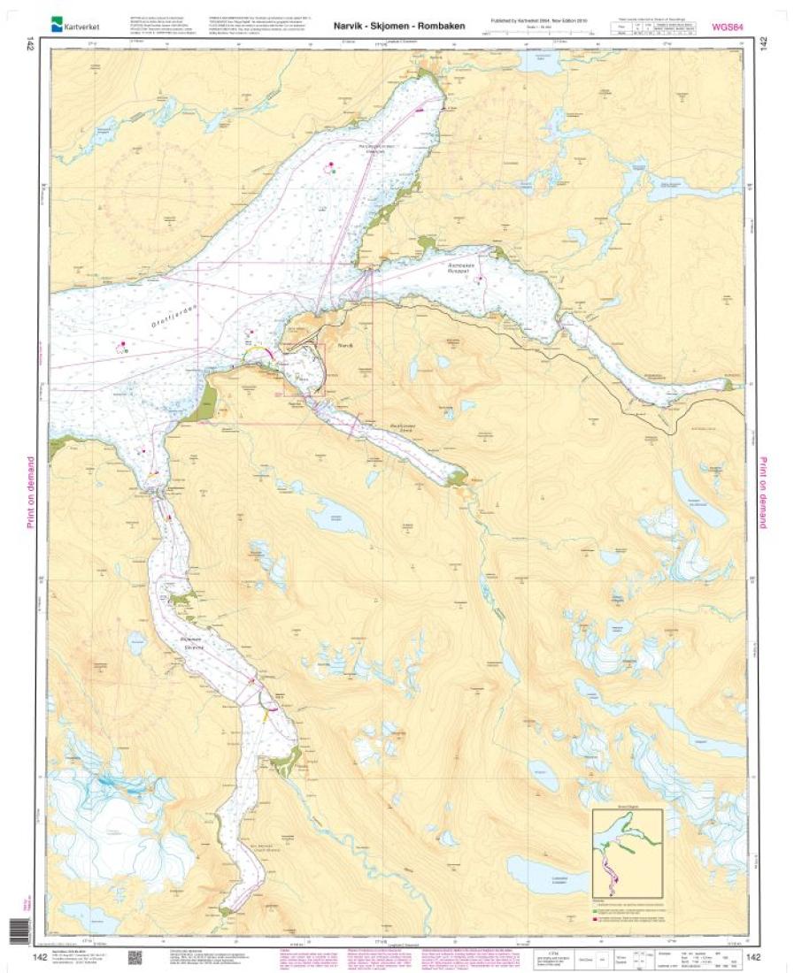 Narvik - Skjomen - Rombaken - 142 - Norway Kartverket Nautical Charts