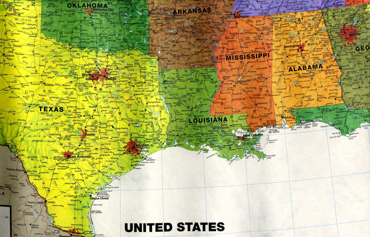 United States Political Wall Map