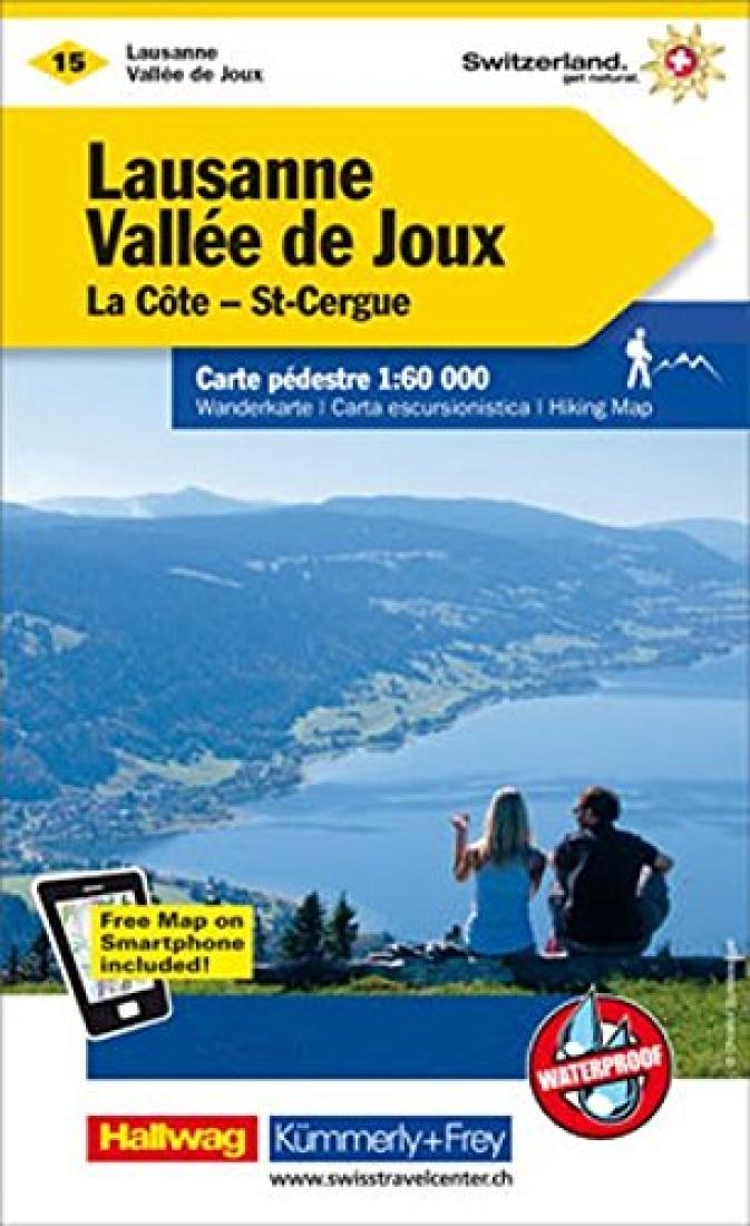 Lausanne - Vallee de Joux : Switzerland Hiking Map #15