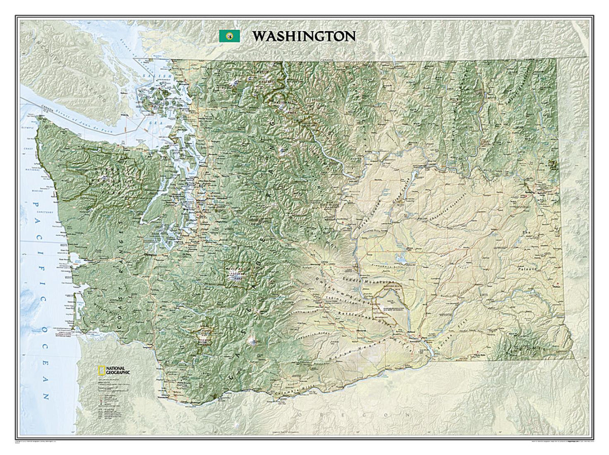 Washington Classic Wall Map