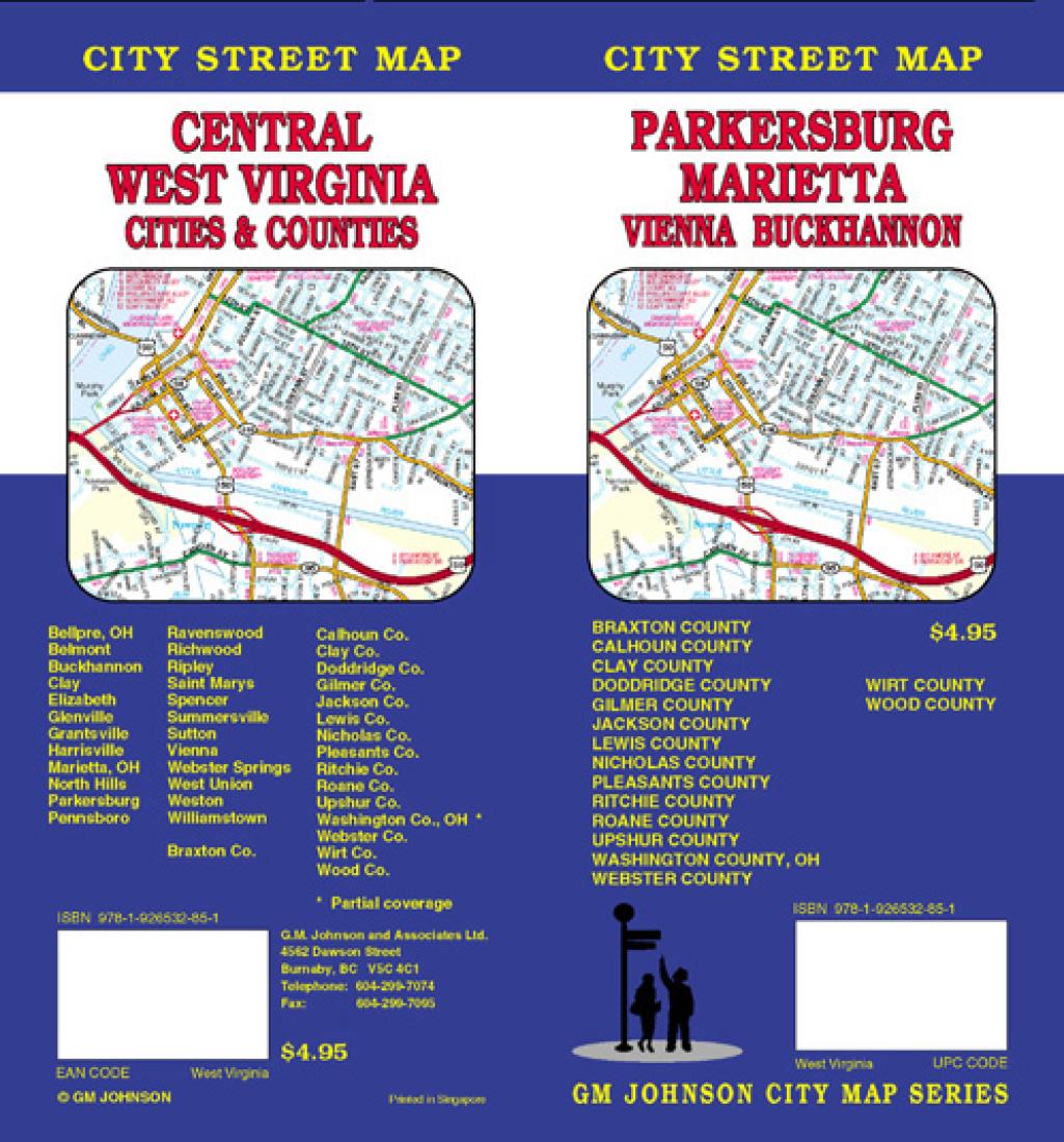 Parkersburg : Marietta : Vienna : Buckhannon : city street map = Central West Virginia : cities & counties : city street map