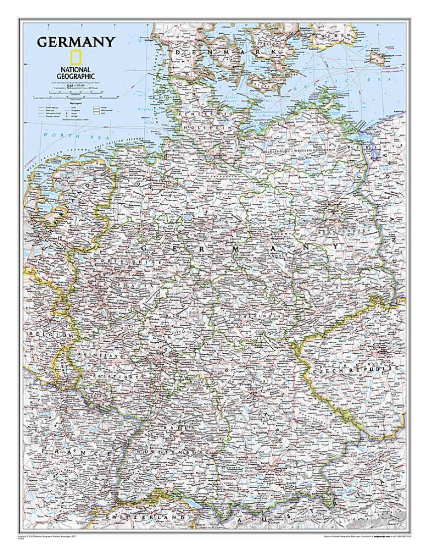 Germany Classic Wall Map [Laminated]