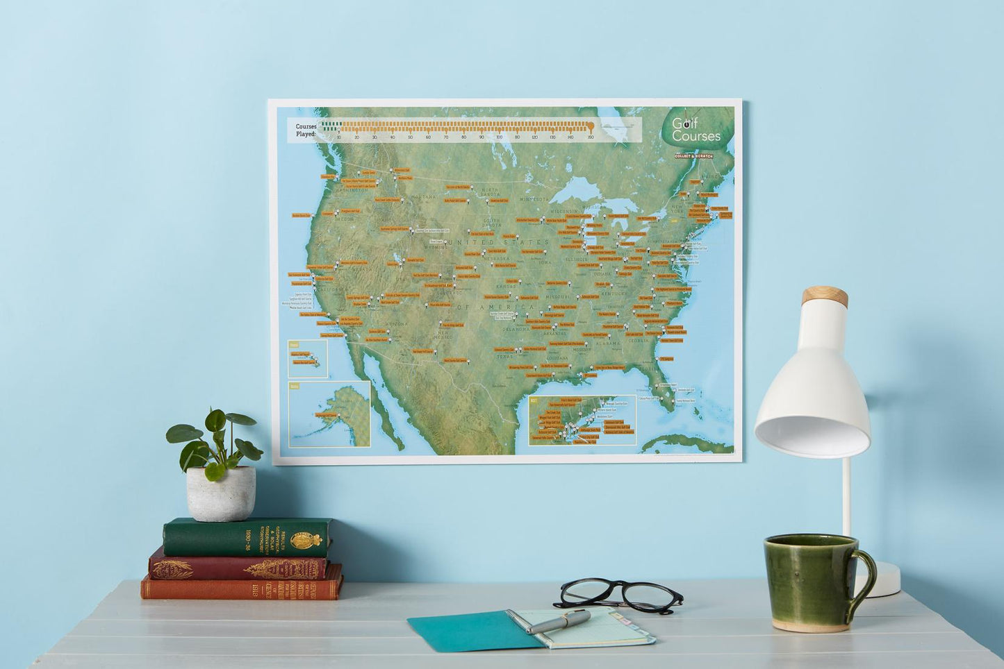 Large Scratch-Off United States Golf Map