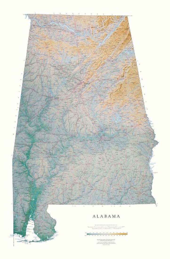 Alabama [Physical, 49x32, Laminated] AL-P