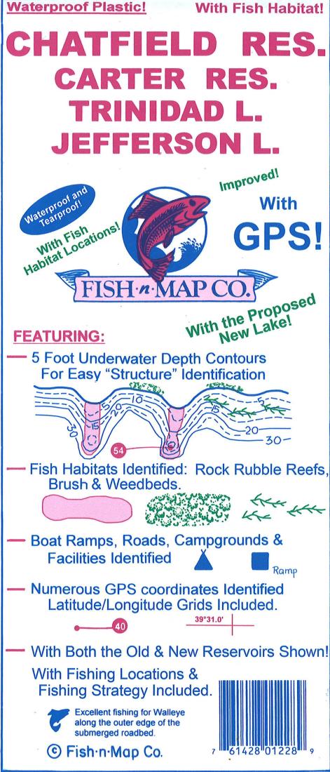 Chatfield, Carter Reservoir, Jefferson, South Platte River Fishing Map