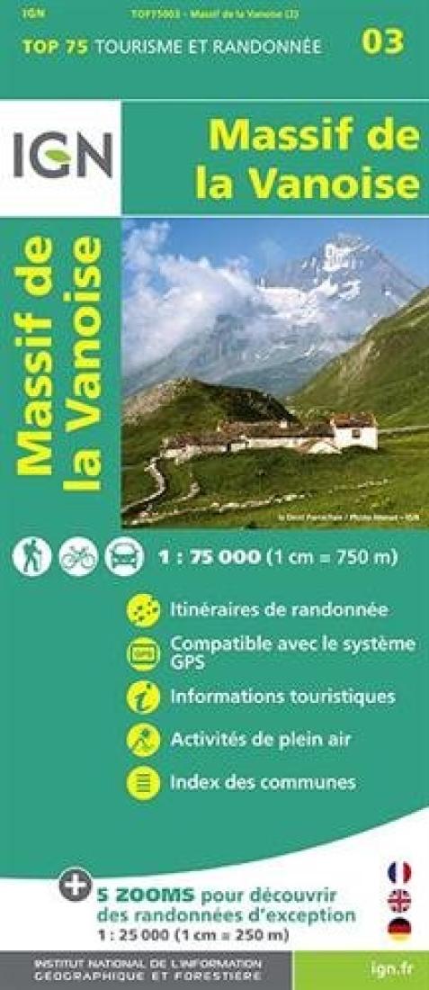 Vanoise Massif and the National Park, France 1:75,000 Topographic Map #03