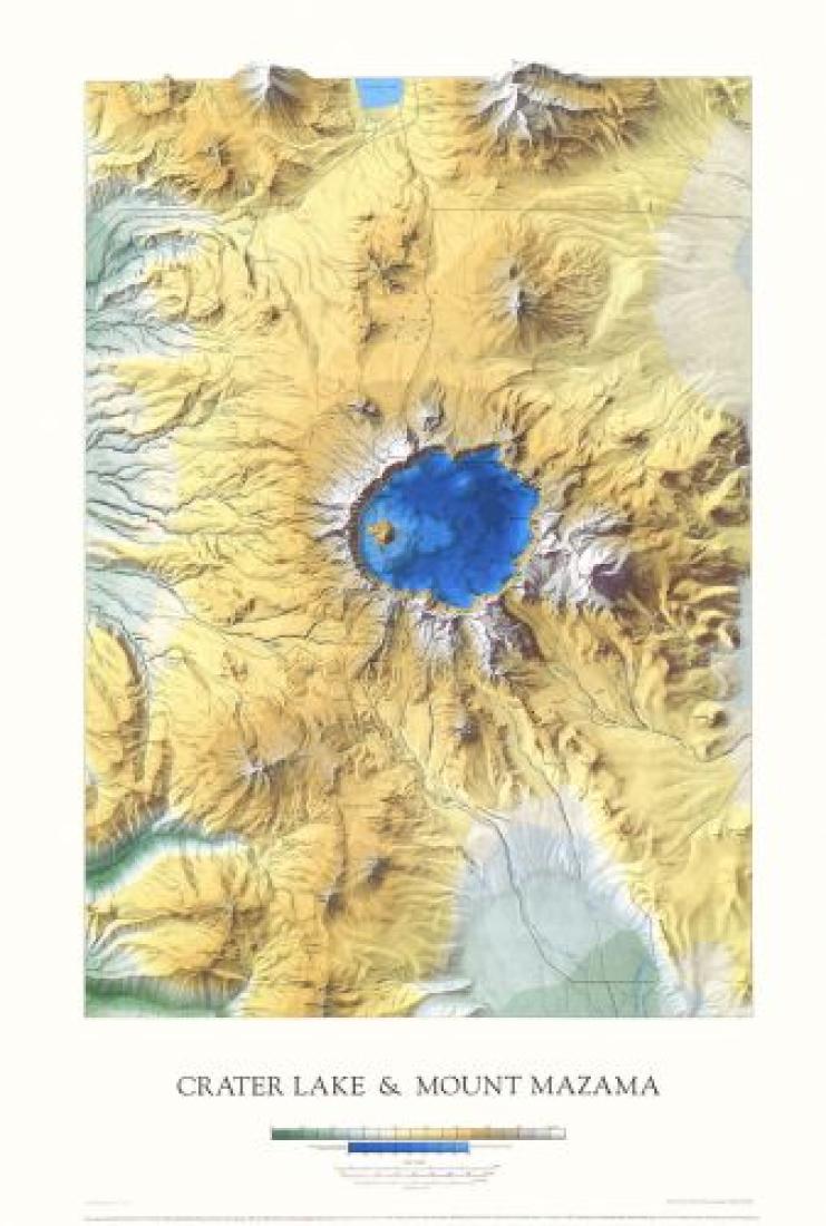 Crater Lake & Mount Mazama [39x26, Laminated]