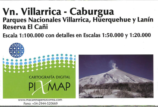 Volcan Villarica - Caburgua hiking map