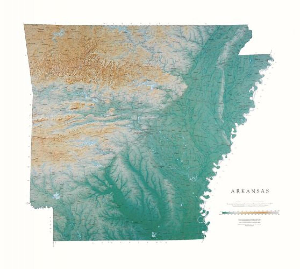 Arkansas [Physical, 38x42]