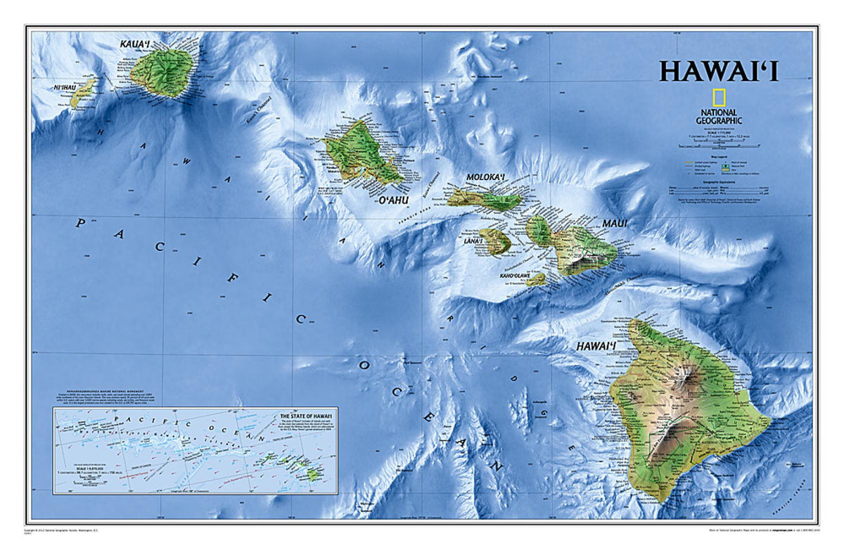 Hawaii Classic Wall Map