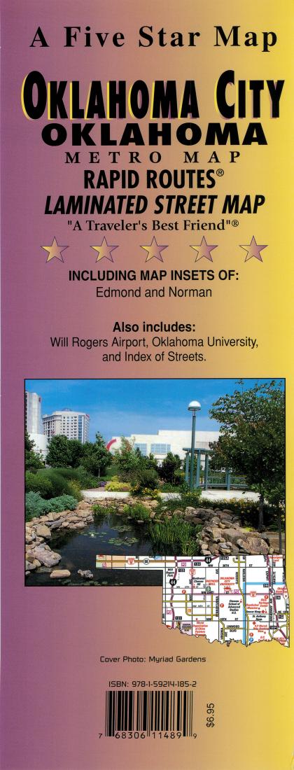 Oklahoma City : Oklahoma : metro map : Rapid Routes : laminated street map