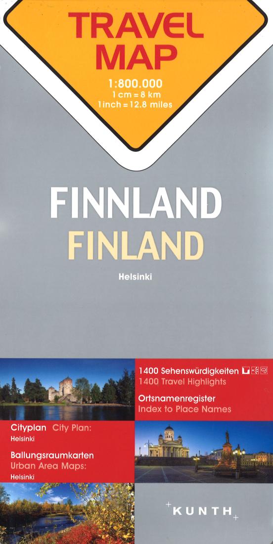 Finland, Helsinki : travel map = Finnland, Helsinki = Suomi, Helsinki = Finlande, Helsinki