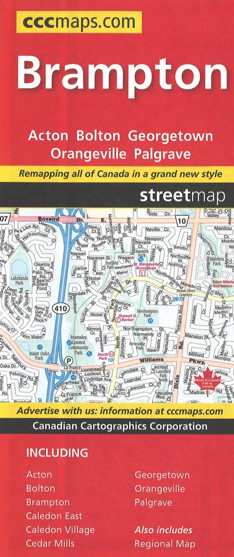 Brampton, Orangeville, Acton, & Georgetown Street Map